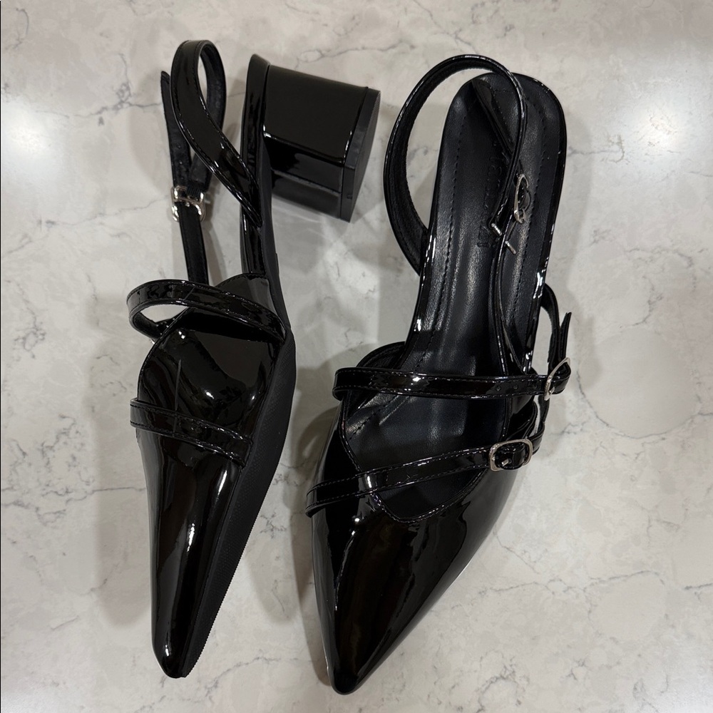 Elegant Black Patent Leather Women's Heels